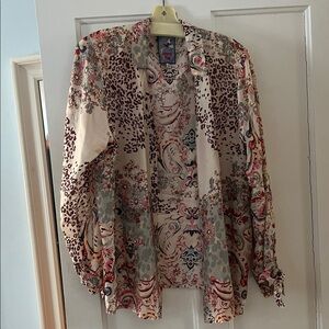 Johnny Was silk jungle paisley blouse